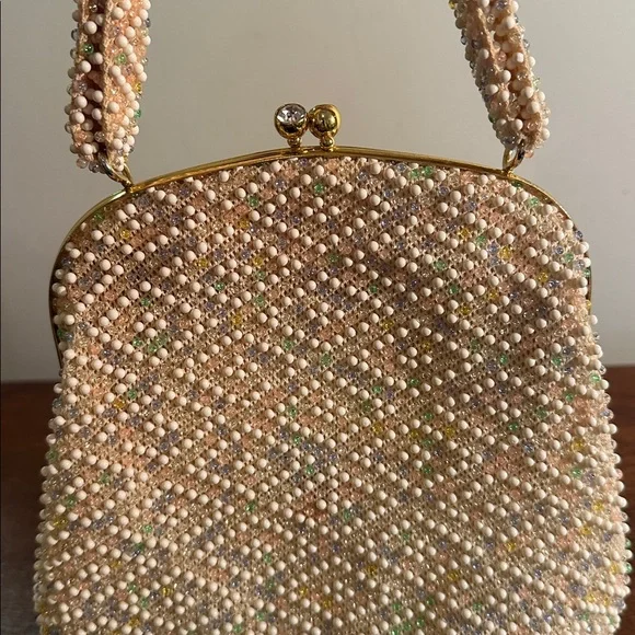 Vintage 1950s Beaded clutch purse - Picture 2 of 5